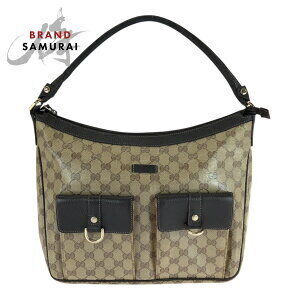GUCCI Hobo Shoulder Bag Handbag Brown Beige